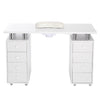 Wooden Manicure Table Nail Beauty Art Bar Station Desk +8 Drawers/Dust Collector