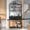 Industrial Bookcase Tall Bookshelf Cabinet Display Storage Rack W/ Drawer