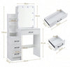 LED Mirror Dressing Table with Stool Set Makeup Desk Vanity Table Lights