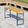 Folding Wooden Beer Table and Bench Set Garden Outdoor Bistro Bench Desk Chairs