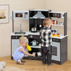 Toddler Wooden Toy Set Kitchen Accessory Playset w/ Ice Maker-Brown