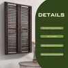 Rustic Metal Shutter Wall Mounted Mirror Louvered Window Style Home Garden Decor