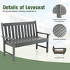 Outdoor Garden Bench All-Weather HDPE Patio Chair Ergonomic Loveseat Grey