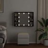 LED Mirror Cabinet - Black Oak - 76x15x55 cm - Made of Engineered Wood