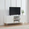 Dusk Evie Matte Warm White & Gold Effect TV Stand RRP £499