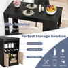 Kitchen Counter Height Dining Table with Storage Cabinet-Black