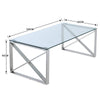 Tempered Glass Tea Coffee Table Rectangular Living Room End Table Chrome Base UK