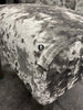 Dining Chair x2 Silver Crushed Velvet With Chrome Leg & Lion Knocker Back