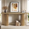 63-Inch Farmhouse Extra Long Console Table, Wooden Rectangular Foyer Sofa Table