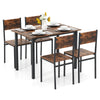 Dining Table Set for 4 Space-Saving Dinette Set w/ 4 Chairs-Brown