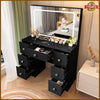 Dressing Table Large LED Mirror 7 Drawers Vanity Makeup Desk Set Bedroom Dresser