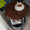 End Table with Fabric Storage Basket Side Tables Small Bedside Table Nightstand