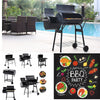 Black Portable Barrel Charcoal Barbecue Smoker Grill Outdoor Cooking Party BBQ