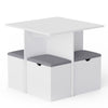 Kitchen Dining Table Set w/4 Storage Seats Compact Space Saver Modern