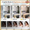 Dressing Table Makeup Desk With Mirror 10 LED Drawers Stool Vanity Set Bedroom