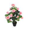 Large Artificial Pink Rose Flower Tree Realistic Fake Plant In/Outdoor Home Deco