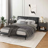 Bedroom Modern End Table Compact Nightstand w/Storage Shelf-Grey