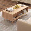 Living Room Rectangular Accent Table with Solid Wood Legs