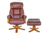 The Nice - Swivel Recliner Chair And Footstool In Chestnut Genuine Leather