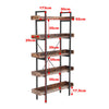 5 Tier Industrial Bookcase Bookshelf Rustic Wood Storage Display Shelving Unit