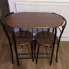 Kitchen Small Table and 2 Chairs Rustic Metal Compact Breakfast Dining Bar Set