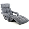 Folding Sofa Chair 6 Positions Adjustable Floor Lazy Chair with Armrest Single