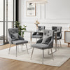 Velvet Dining Chairs Metal Legs Living Room Kitchen Accent Chair Seat w/ Cushion