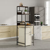 Retro Steel Frame Kitchen Storage Rack with 3 Shelves Floor Standing for Fridge