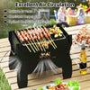 Outdoor Small Countertop Charcoal Wood Burning Grill-Black