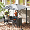 3-Piece Patio Bar Set 245 x 245 cm Double-Tier Grill Gazebo-Grey