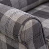 UK Tartan Fabric Fireside Armchair Wing Back Scroll Arm Sofa Living Room Bedroom