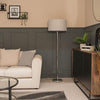 Tall Industrial Standard Floor Lamp Light Metal Base Metal Retro Shade LED Bulb