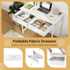 Computer Desk Home Office Desk with 4 Hanging Hooks-White