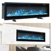 40" Electric Wall Mounted LED Fireplace 9 Color Wall Inset Into Fire Freestand