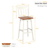 2X Swivel Height Bar Stools Solid Rubber Wood Dining Chairs w/ Footrest Backrest