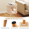 Cat House Cat Bed Cat Litter Box Enclosure w/ Rattan Frame