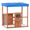 Kids Gas Station Playhouse Outdoor Pretend Playset with Gas Refueling Guns