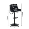 2Pcs Bar Stool Velvet Padded Swivel Gas Lift Breakfast Chair With Metal Base