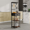 Industrial Vintage Style Kitchen Organizer Unit with Drawer and Storage Shelves