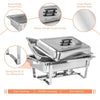 4-Pack 9L Chafer Silver Chafing Dish Buffet Set Stainless Steel Food Warmer Set