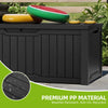 450L Outdoor Storage Box, Waterproof, Lockable Resin Deck Box for Garden, Brown