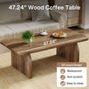 Rectangle Coffee Table, 47-Inch Farmhouse Wooden Center Table for Living Room