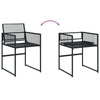 11 Piece Garden Dining Set Black Poly Rattan H8I7