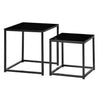 Nest of 2 Side Coffee Tables Set of Bedside Tables for Living Room Black