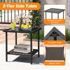 3 PCS Outdoor Swivel Chair Set Patio Garden Wicker Bistro Furniture Set