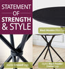 Small Dining Table, Round Black Wooden Effect Top Kitchen Table with Metal Legs