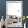 Extra Large Diamond Crush Crystal Effect Large Silver Wall Mirror - 90X60cm