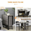 Drop Leaf Table Kitchen Table Extendable Dining Table with Wheels Grey