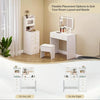 Modern White Glam vanity Table with Adjustable Mirror, Shelf & 6 Drawers