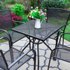 5PC Outdoor Dining Set Garden Patio Furniture - 4 Stackable Chairs &Square Table